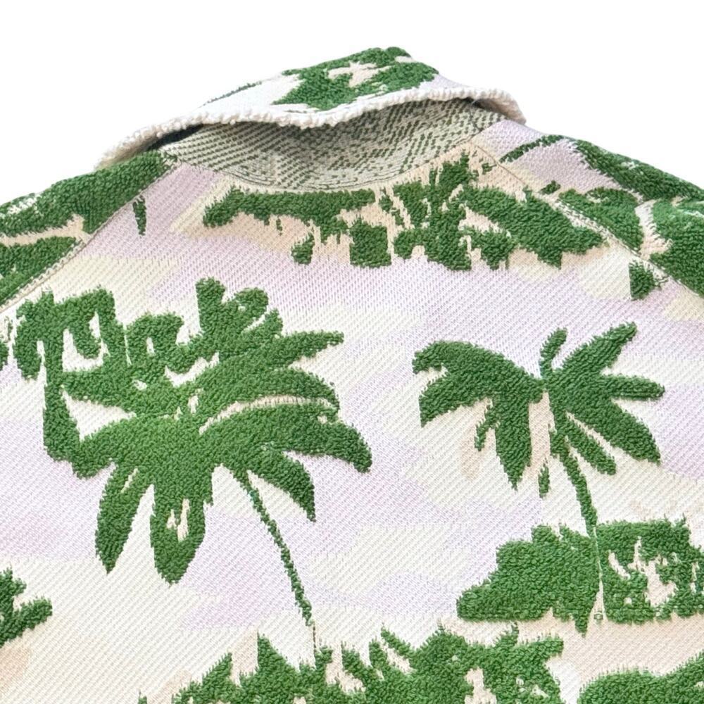 New Maje Imprime Aloha Beige Green Palm Tree Jacket Macrame Belted Sz 1 / US S - Picture 11 of 16